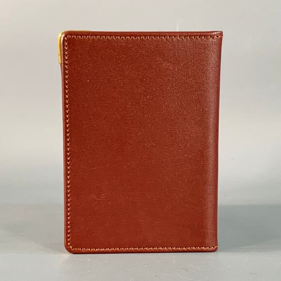 CARTIER Burgundy Gold Leather Bifold Card Case - Picture 2 of 3